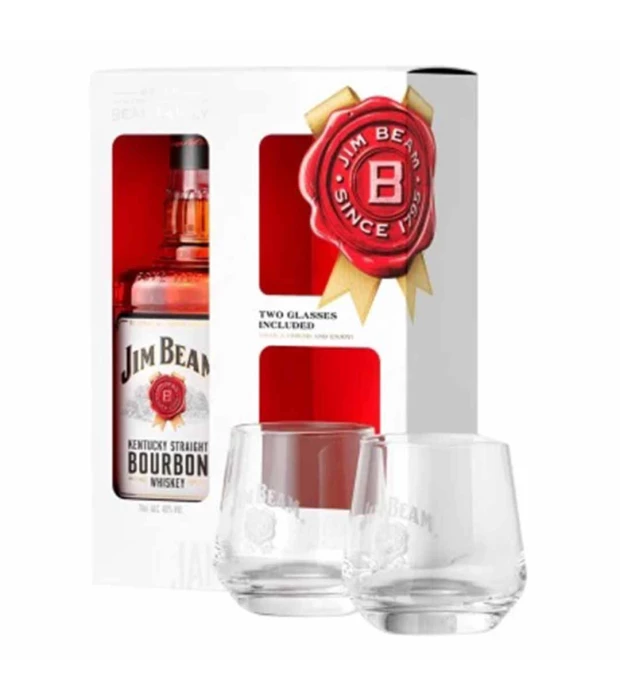 Виски Jim Beam White 0,7л 40% +2 стакана