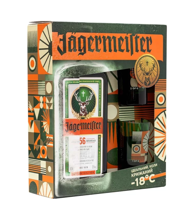 Набор ликер Jagermeister 0,7л 35% + 2 баугауз шоты 40мл