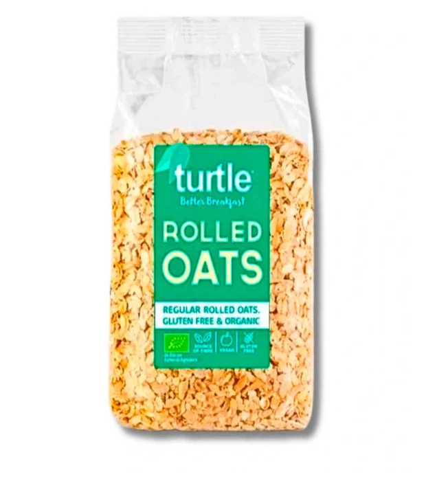 Хлопья овсяные цельнозерновые органические без глютена Turtle 1кг