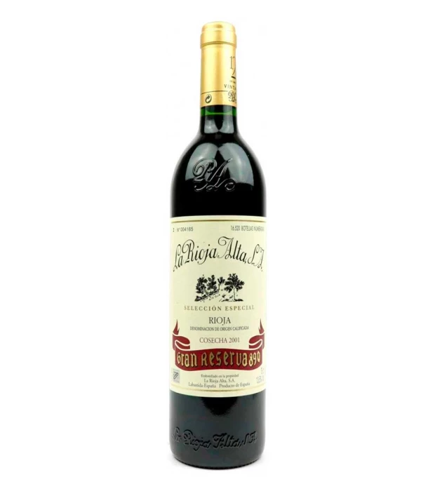 Вино виноградне сухе натуральне червоне Гран Резервуар 890 2001, La Rioja Alta 0,75л 13,5%