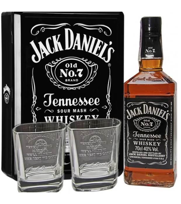 Віскі Jack Daniel's в металевій коробці з двома склянками 0,7 л 40% купити