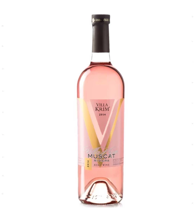 Вино Villa Krim Мускат Рив'єра рожеве напівсолодке 0,75л 9-13%
