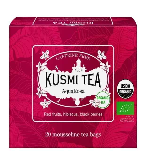 Чай трав'яний АкваРоза органічний, Kusmi Tea, 20х2г