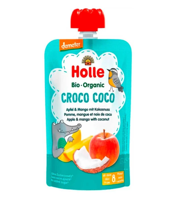 Пюре Croco Coco с яблоком, манго и кокосом органическое (с 8 месяцев) Holle 100г