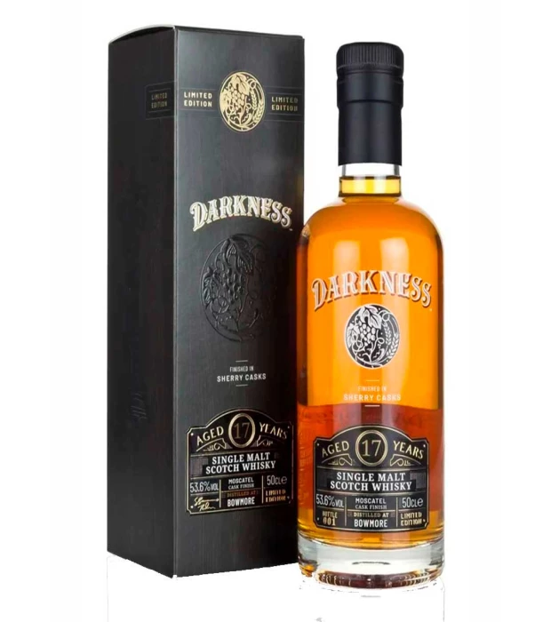 Виски односолодовый выдержанный Darkness Bowmore 17yo Moscatel Cask Finish 0,5л 53,6%