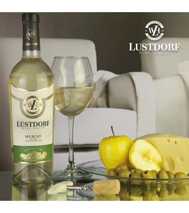 Вино Lustdorf Muscat белое полусладкое 0,75л 9-13% в Украине