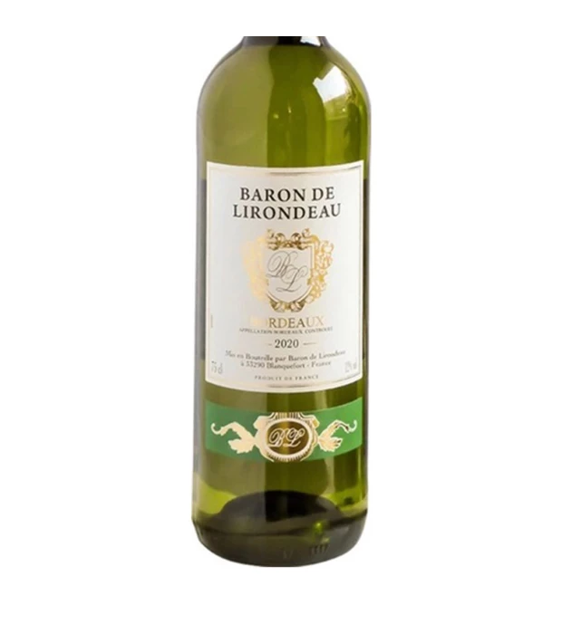 Вино Бордо Baron de Lirondeau біле сухе 0,75л 11% купити