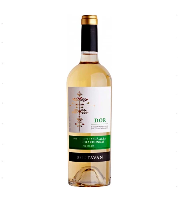 Вино Bostavan Dor Feteasca Alba & Chardonnay біле сухе 0,75л 13%