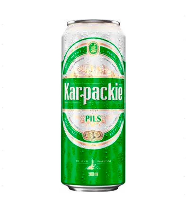 Пиво Karpackie Pils світле фільтроване 0,5л 4% ж/б