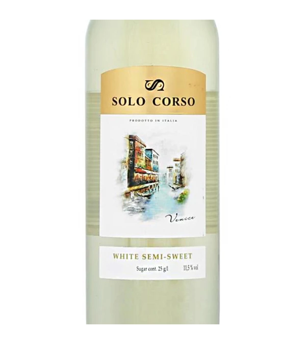 Вино Solo Corso белое полусладкое 0,75л 11,5% купить