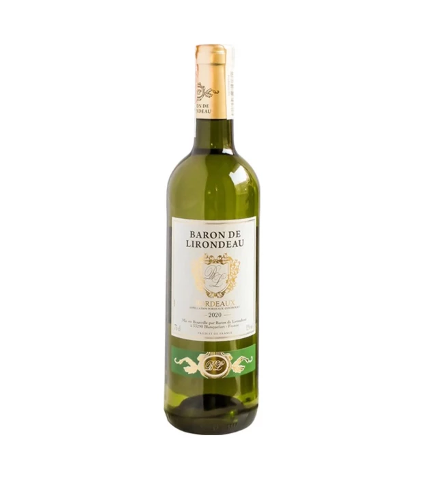 Вино Бордо Baron de Lirondeau белое сухое 0,75л 11%