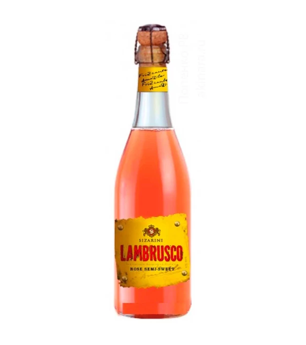 Вино игристое Sizarini Lambrusco розовое полусладкое 0,75л 8%
