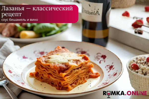 Лазанья — классический рецепт, соус бешамель и вино