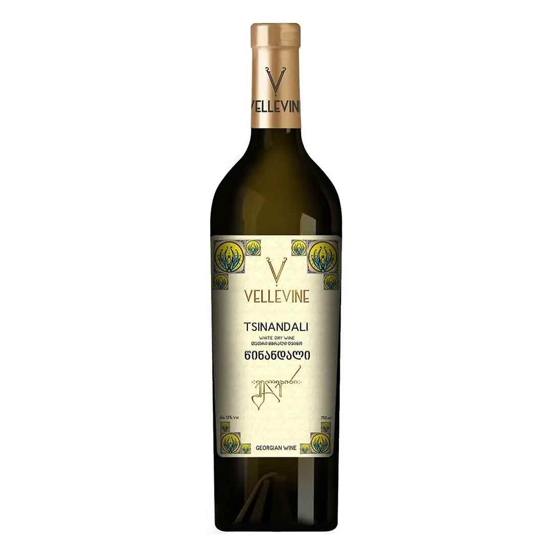 Вино Vellevine Цинандали белое сухое 0,75л 11-13%