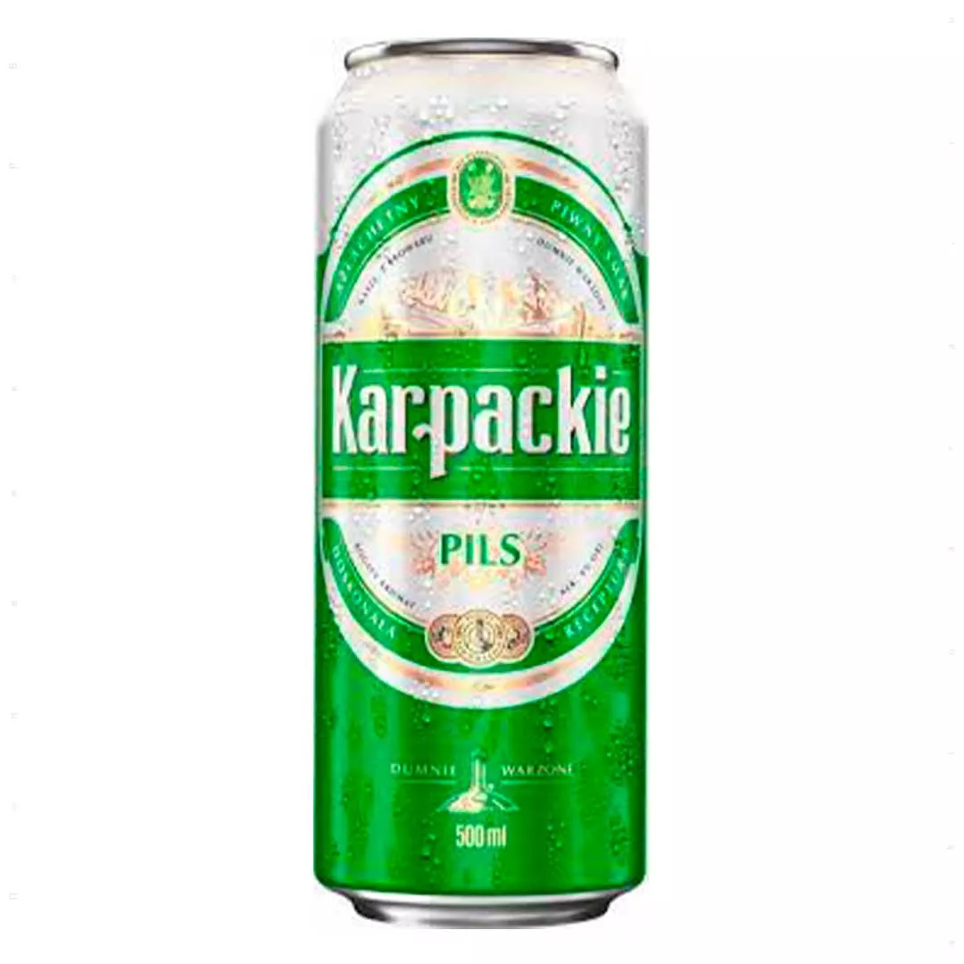 Пиво Karpackie Pils светлое фильтрованное 0,5л 4% ж/б
