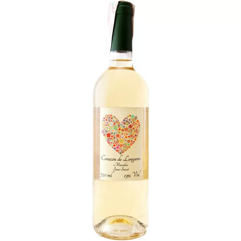 Вино Сorazon de Longares Macabeo Semisweet біле напівсолодке 0,75л 13%