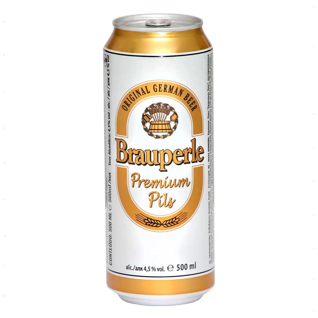 Пиво Brauperle Premium Pils светлое фильтрованное 0,5 л 4,5%