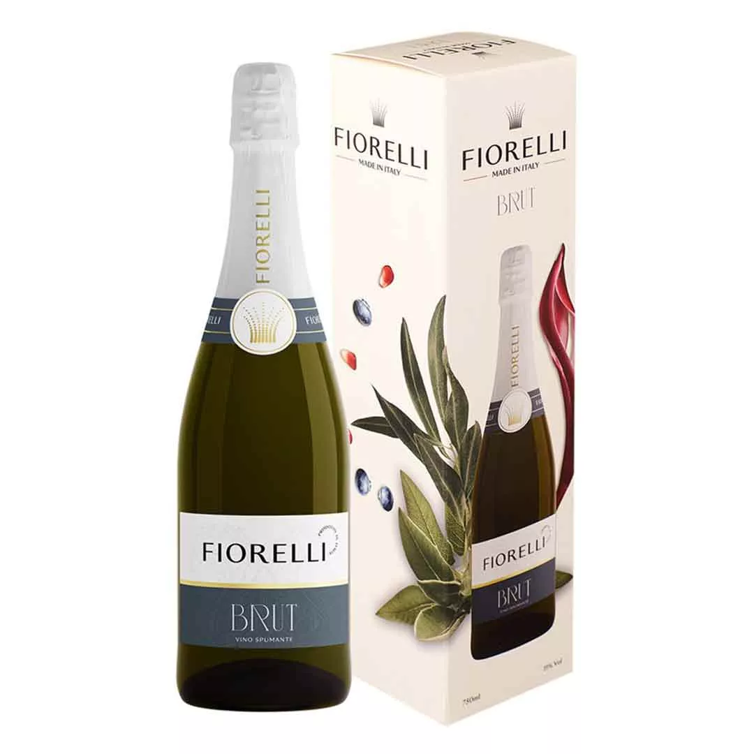 Вино игристое Fiorelli Brut белое брют 0,75л 11% в коробке