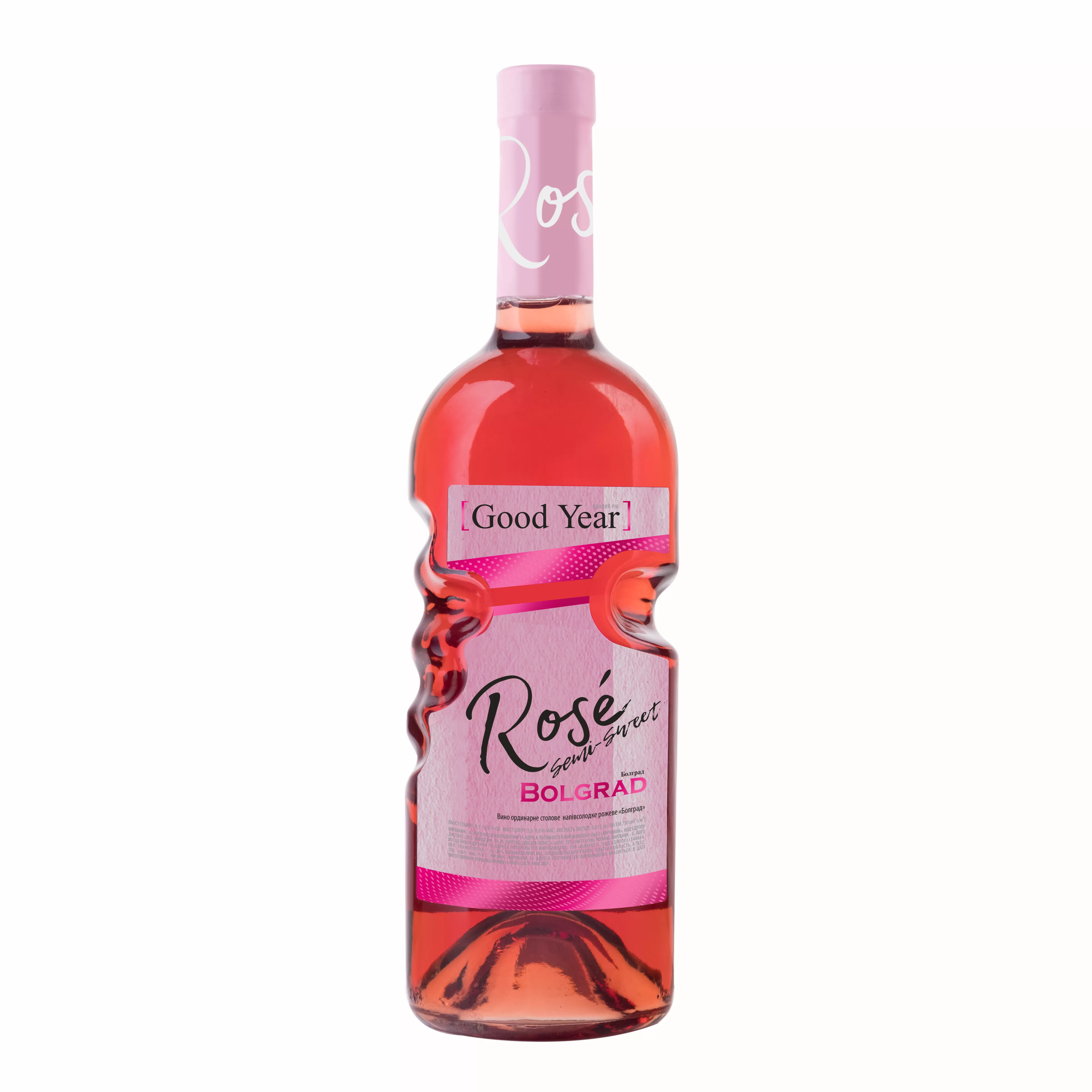 Вино Bolgrad Rose рожеве напівсолодке 0,75л 10-13,5 %