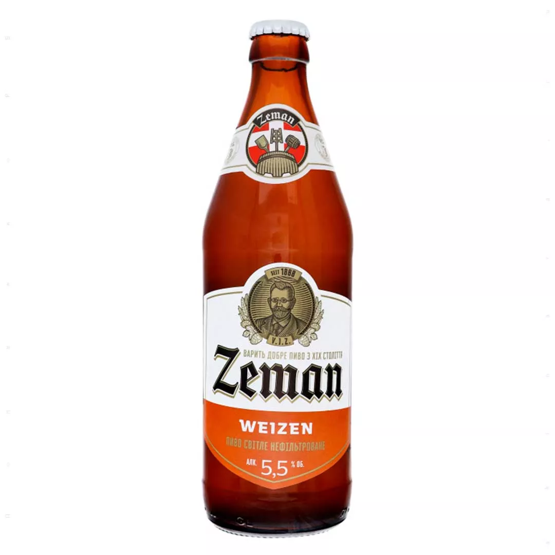 Пиво Zeman Weizen світле нефільтроване 0,5л 5,5%