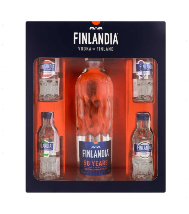 Горілка Finlandia 0,5л 40% + 4 смакові мініатюри 0,05л 40%