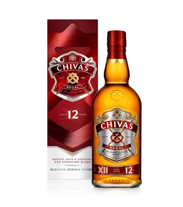 Виски Chivas Regal 12 лет выдержки в подарочной упаковке 1 л 40%